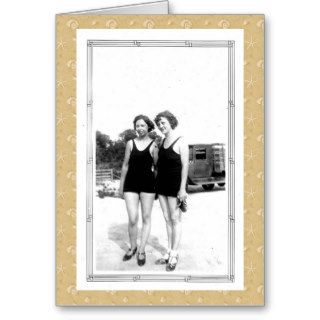 Vintage 1920s Women in Swimsuits Greeting Card