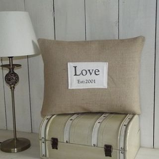 ' love est…' personalised cushion by rustic country crafts