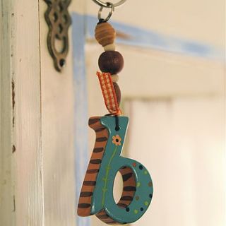 hand painted letter keyring by the letteroom