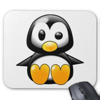 Pickles the Cute Baby Penguin Cartoon Mouse Pads