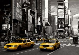Fototapete Bildtapete NY   Yellow Cabs at Times Square   New York Manhattan Gelbe Taxis   366x254cm Küche & Haushalt