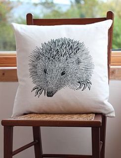 hedgehog print cushion by bird