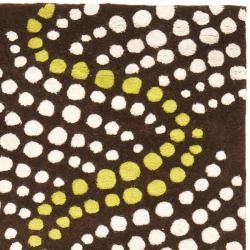 Handmade Soho Waves Brown New Zealand Wool Rug (2'6 x 12') Safavieh Runner Rugs