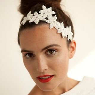 hand beaded floral headpiece by faulkner & carter london