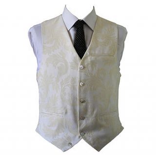 damask linen wedding waistcoat by sir plus