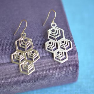 cella geometric honeycomb earrings by dowse