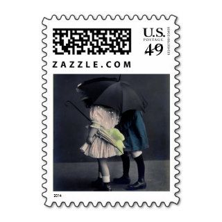 Vintage Boy and Girl Photograph Postage Stamp