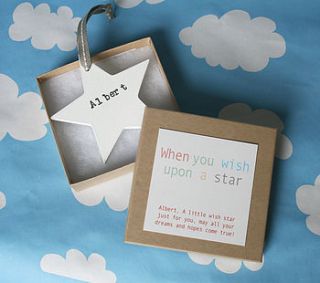 personalised wooden wish star by modo creative