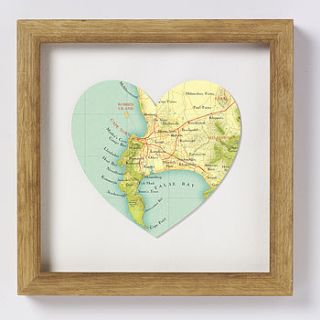 cape town map heart print by bombus off the peg