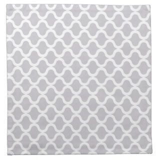 Gray & White Modern Lattice Pattern Cloth Napkin