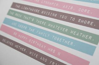 personalised special occasion poem print by modo creative