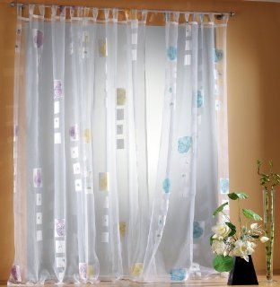 Gardine, Vorhang, Schlaufenschal, hochwertiger Ausbrenner mit Bleibandabschlu, Farbe Flieder 245 x 125 cm Küche & Haushalt