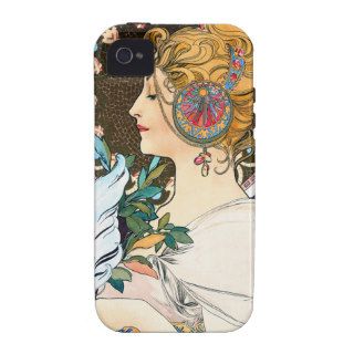 Mucha Primrose and Feather Vibe iPhone 4 Case