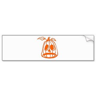 Orange Sad Pumpkin Face Bumper Stickers