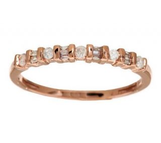 AffinityDiamond 1/7 ct tw Baguette and Round Band Ring, 14K Gold —