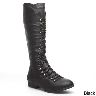 Top Mod Women's 'Coco 39' Knee high Military Combat Boots Boots