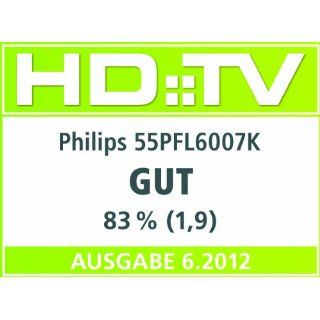 Philips 55PFL6007K/12 140 cm (55 Zoll) Ambilight 3D LED Backlight Fernseher, EEK A++ (Full HD, 400 Hz PMR, DVB T/C/S2, CI+, WiFi, Smart TV) schwarz Heimkino, TV & Video