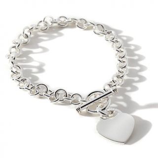 Sterling Silver Heart Toggle 8" Bracelet
