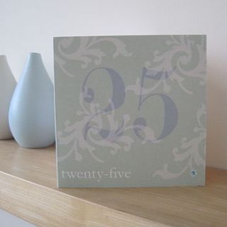 twenty five number card by jessica gully design