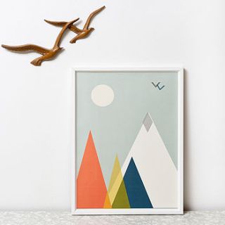 mountain print by clare nicolson