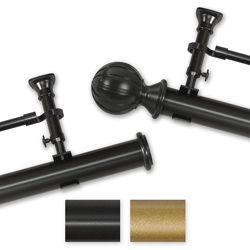 Opus 28 To 50 inch Adjustable Traditional Double Curtain Rod Set