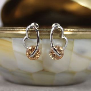 gem in a heart earrings by my posh shop