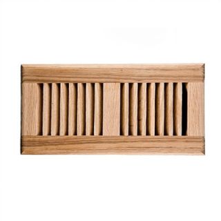 Image Wood Vents 4 x 10 Red Oak Self Rimming Vent Cover with Damper