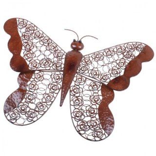 Groer Schmetterling Wanddeko aussen 65x45cm braun Gartendeko Wanddekoration Garten Metall Garten