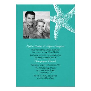 Lagoon Blue Photo Invitations to Reception Party Personalized Invitation