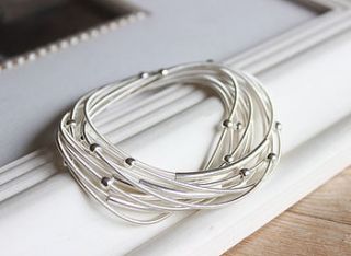 silver coil bracelets by lily & joan