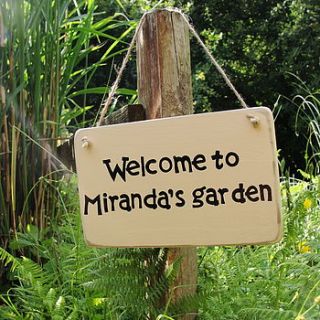 personalised home and garden sign by siop gardd