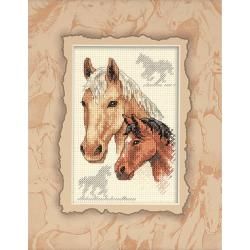 Matted Accents Equestrian Duo Counted Cross Stitch Kit 8"X10" Mat, 4"X6" Opening Dimensions Cross Stitch Kits