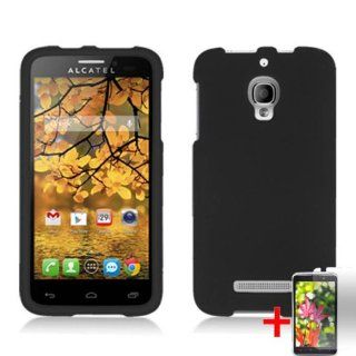ALCATEL ONE TOUCH FIERCE SOLID BLACK RUBBERIZED COVER SNAP ON HARD CASE + FREE SCREEN PROTECTOR from [ACCESSORY ARENA] Cell Phones & Accessories