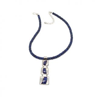 Jay King 3 Station Lapis Sterling Silver Pendant with 18" Necklace