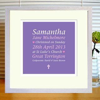 personalised christening/baptism/birth print by designed