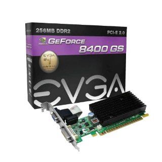 Evga GeForce 8400 GS 567MHz DDR2 256 MB 4.3GB/s PCI E 2.0 Heatsink with DVI and VGA Graphic Card 256 P2 N722 LR Electronics