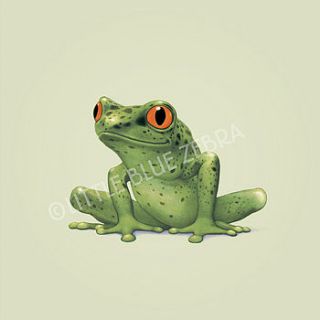 illustrated frog print by little blue zebra