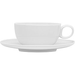 Red Vanilla Everytime White Porcelain Tea Cups And Saucers (set Of Six)