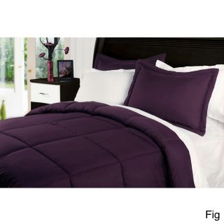 Epoch Hometex, Inc Nanofibre Water And Stain Resistant Down Alternative 3 piece Comforter Set Purple Size Twin