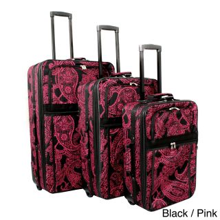 World Traveler Bandana Expandable 3 piece Upright Luggage Set