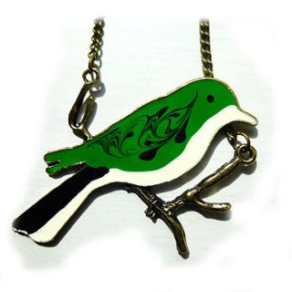 enamel bird necklace by charlie boots