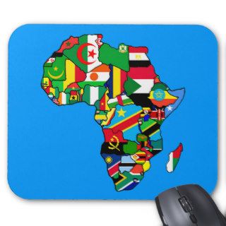 African Map of Africa flags within country maps Mouse Pads
