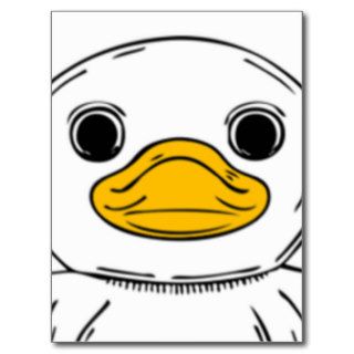 Cartoon Duck Face Post Cards