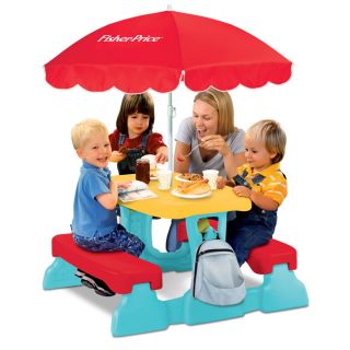 Fisher Price Qwikfold Lunch N Munch Table With Umbrella