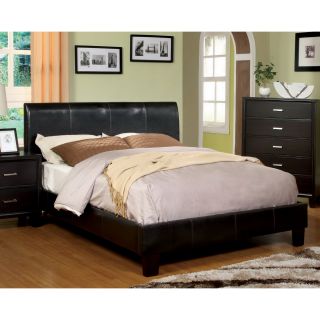 Furniture Of America Villazo Espresso Padded Leatherette Platform Bed