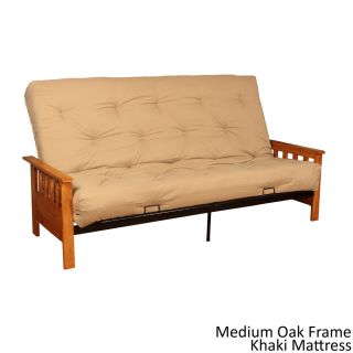 Epicfurnishings Provo Queen size Mission style Frame Cotton Foam Futon Set Brown Size Queen