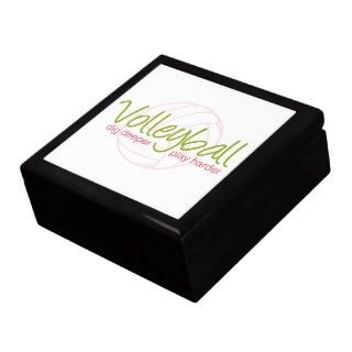 Volleyball Dig Deeper Play Harder Jewelry Box