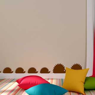 woodland hedgehog family wall sticker decal by snuggledust studios