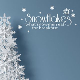 'snowflakes what snowmen eat' wall sticker by snuggledust studios