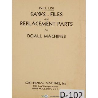 DoAll Saws   Files and Replacement Parts Machine Manual DoAll Books